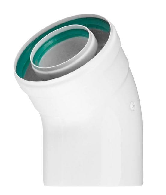 Отвод 45 град коаксиальный d 60/100 мм