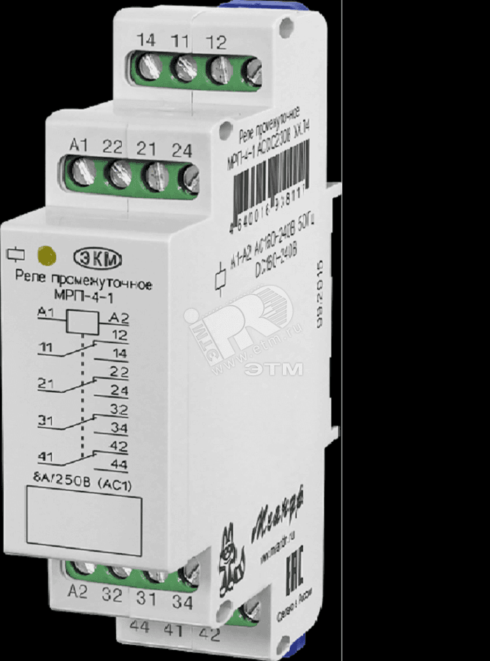 Реле промежуточное МРП-4-1 ACDC230В УХЛ4