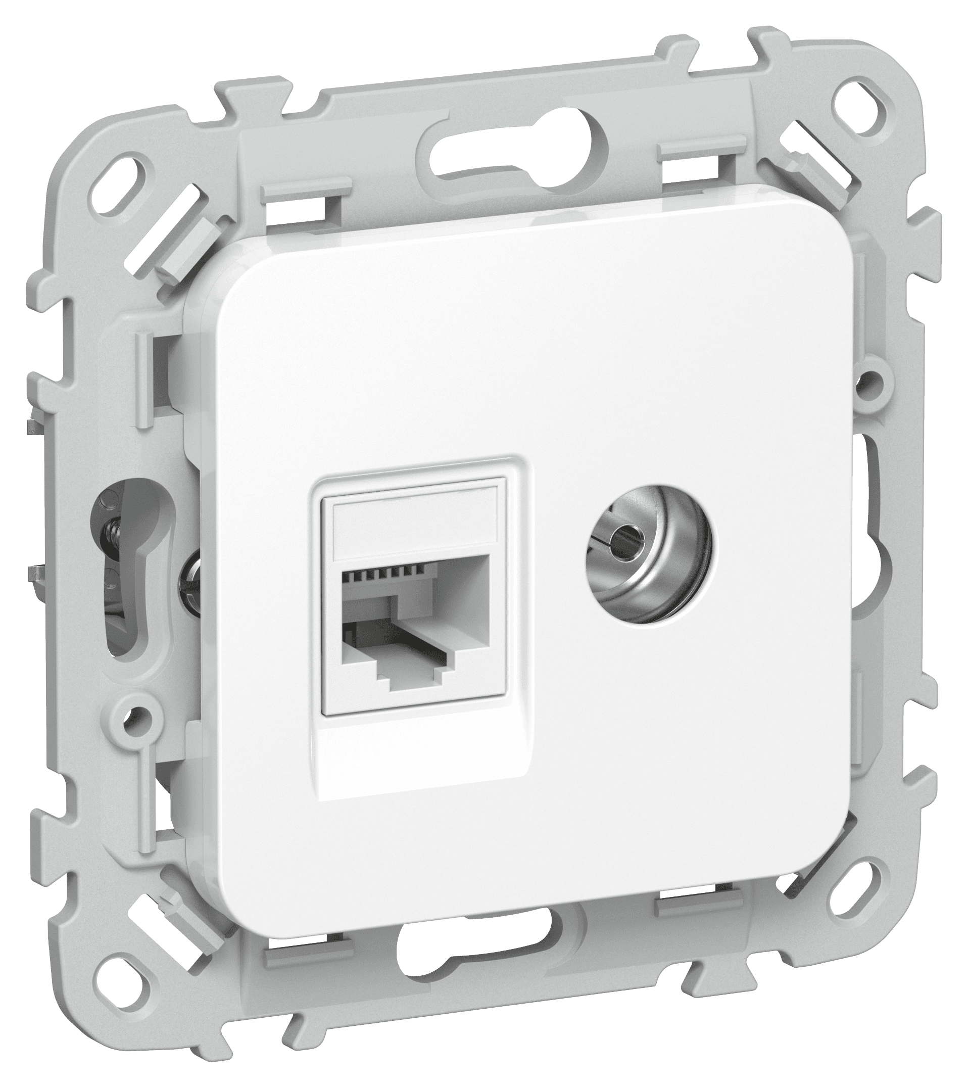 FLITE Розетка 2-местная RJ45/TV категория 5Е UTP РКТВ5е-2-0-ФлБ белый IEK