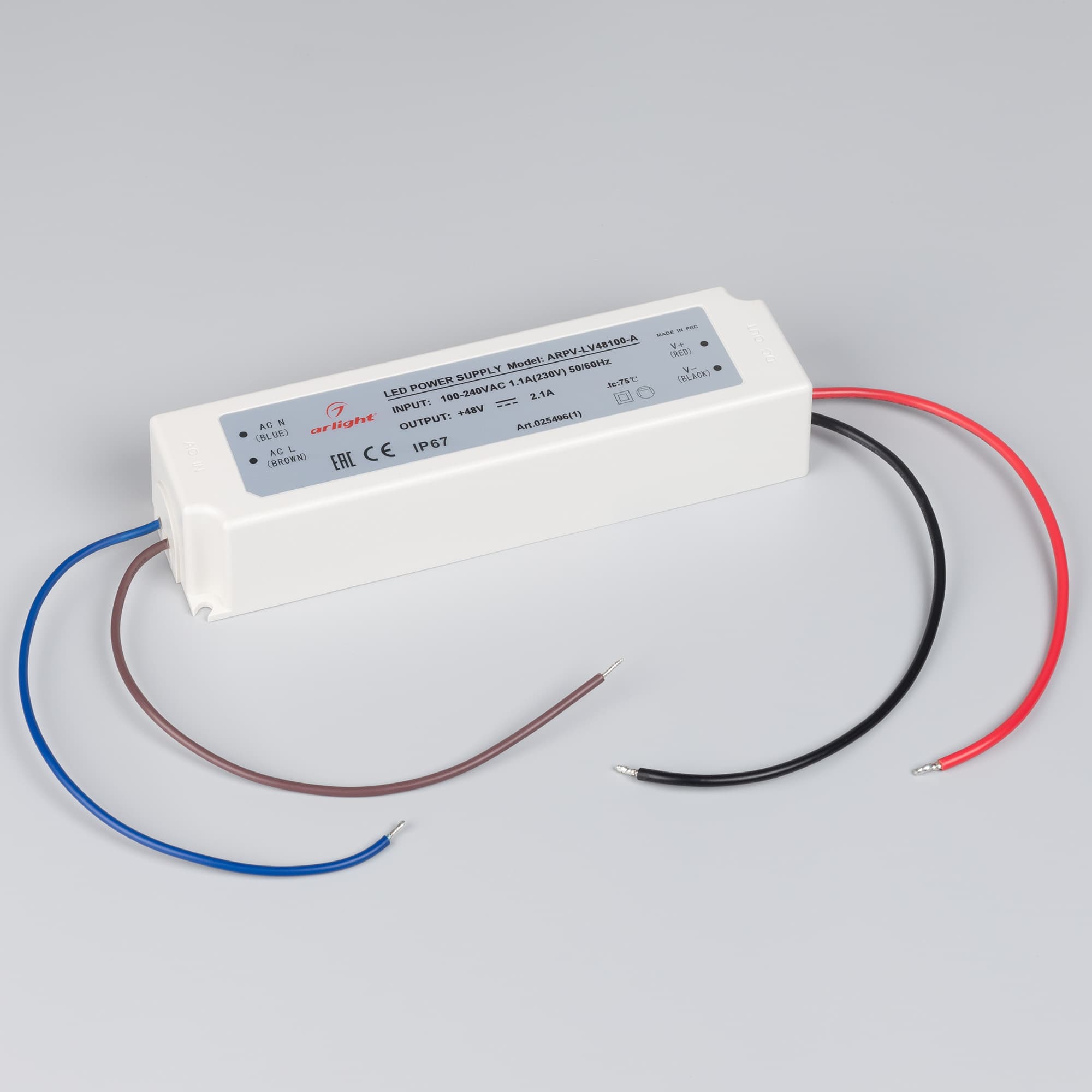 Блок питания ARPV-LV48100-A (48V, 2.1A, 100W) ( IP67 Пластик, 3 года)