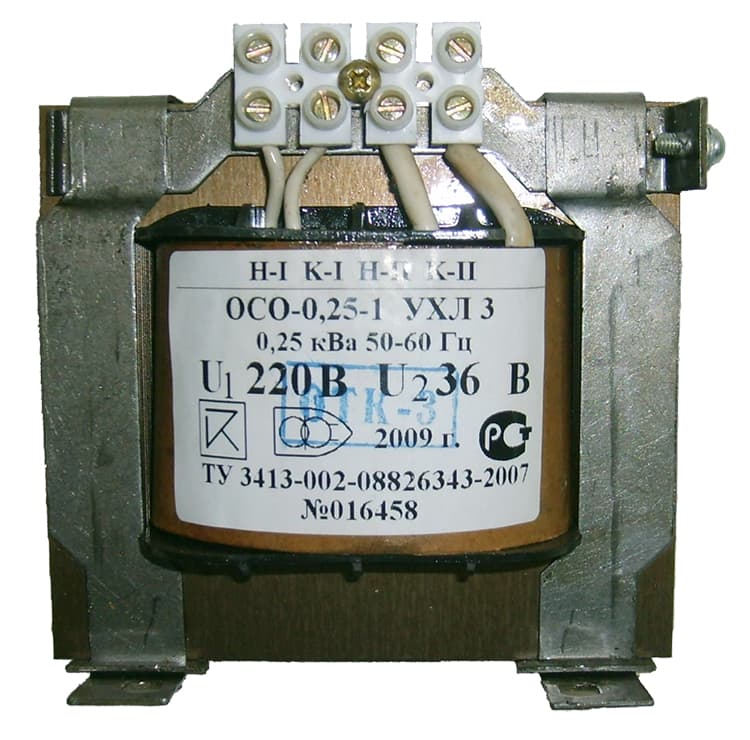 Трансформатор ОСО-0,25 УХЛ3 220/36, IP00