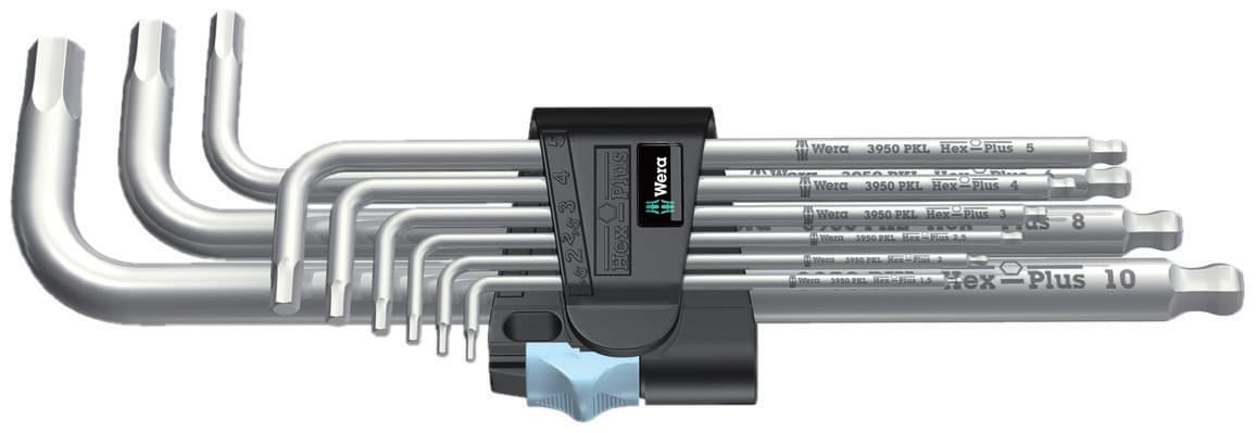 Набор Г-образных ключей 3950/9 Hex-Plus Stainless 1 нержавеющая сталь с шаром 1.5 - 10 мм 9 предметов