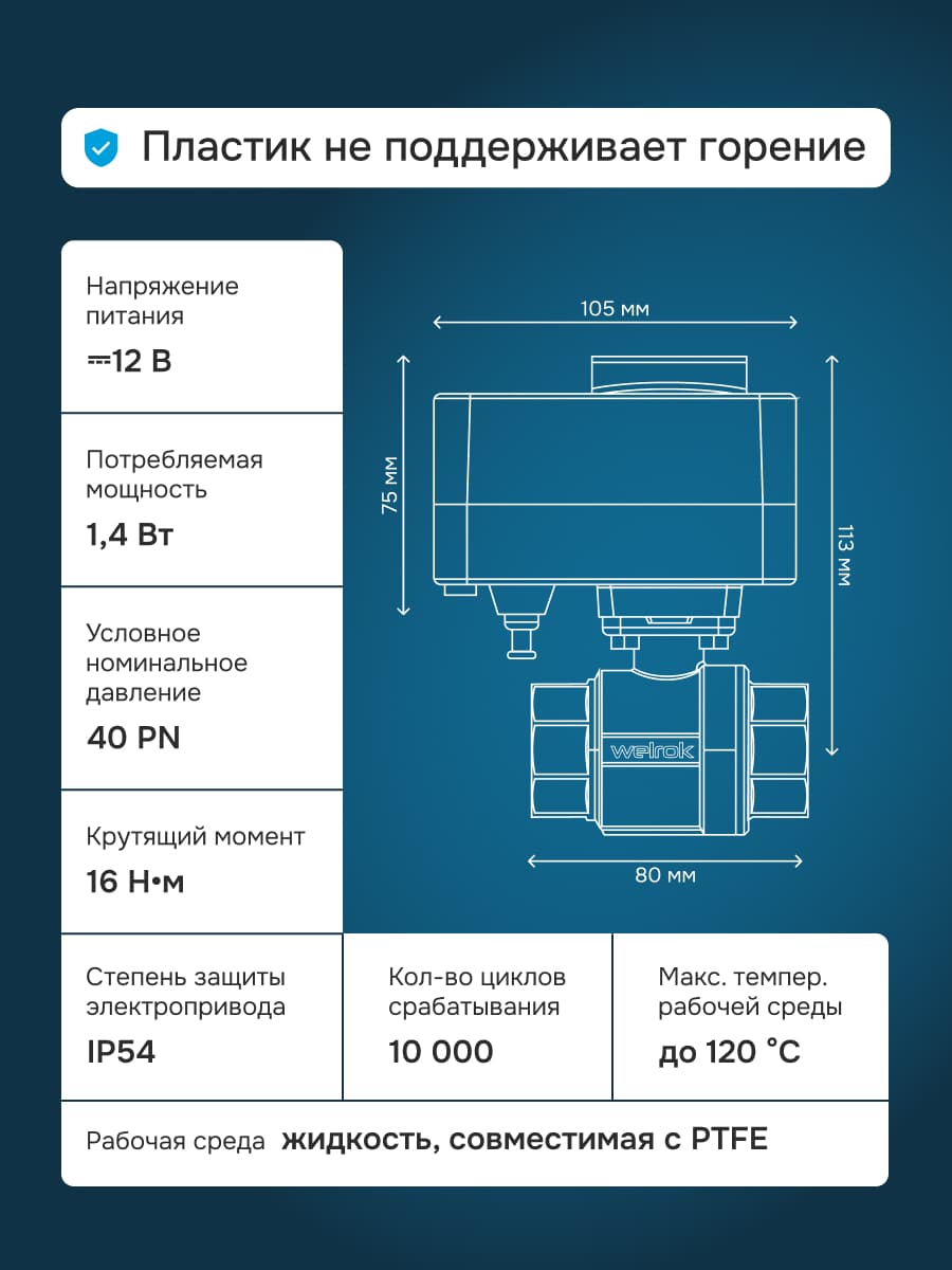 Кран шаровый с электроприводом sp нерж. сталь DN25 (1'')