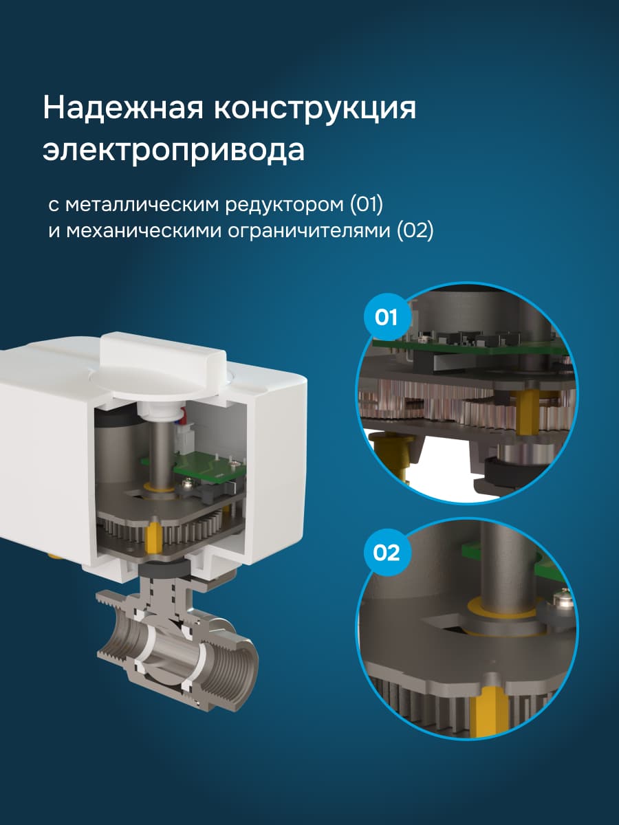 Кран шаровый с электроприводом sp нерж. сталь DN25 (1'')