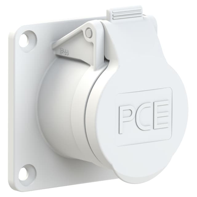 Розетка встраиваемая 16А/42V/2P/IP44,фланец 70х70, никелированные контакты