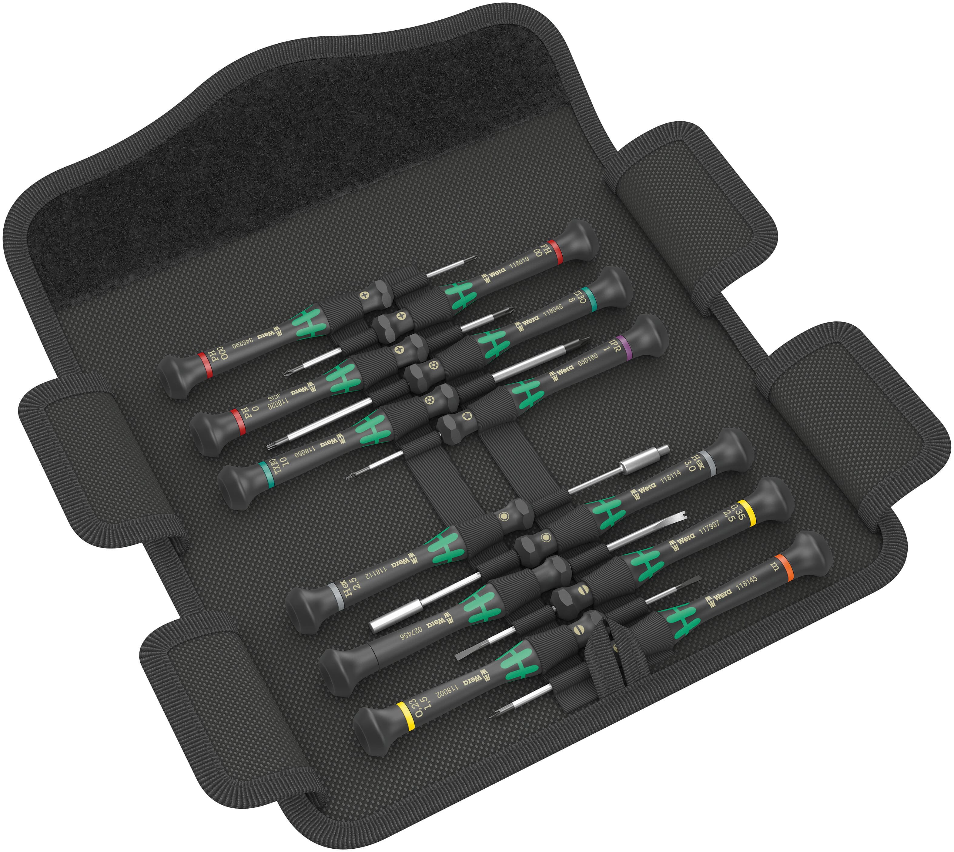 Набор Kraftform Micro 12 Electronics 1 Набор отвёрток для прецизионных работ 12 предметов комплектация: 3x 2050 PH Отвёртка крестовая для прецизионных работ: PH 000x40 PH 00x40 PH 0x40 2x 2067 TORX Отвёртка BO для электронщиков: TX 8x60 TX 10x60 1x 2067 Отвёртка IPR TORX PLUS для электронщиков 1 IPR x 40 мм 2x 2035 Отвёртка для прецизионных работ: 0.35x2.5x40 0.23x1.5x40 2x 2069 Торцовый ключ для электронщиков: 2.5x60 3.0x60 1x 2072 Отверка Microstix Kraftform Micro m x 40 мм 1x 1429 Съемник 1 x 3.5 x 50 мм 1x Набор полосок на липучках 70 70 x 50 мм