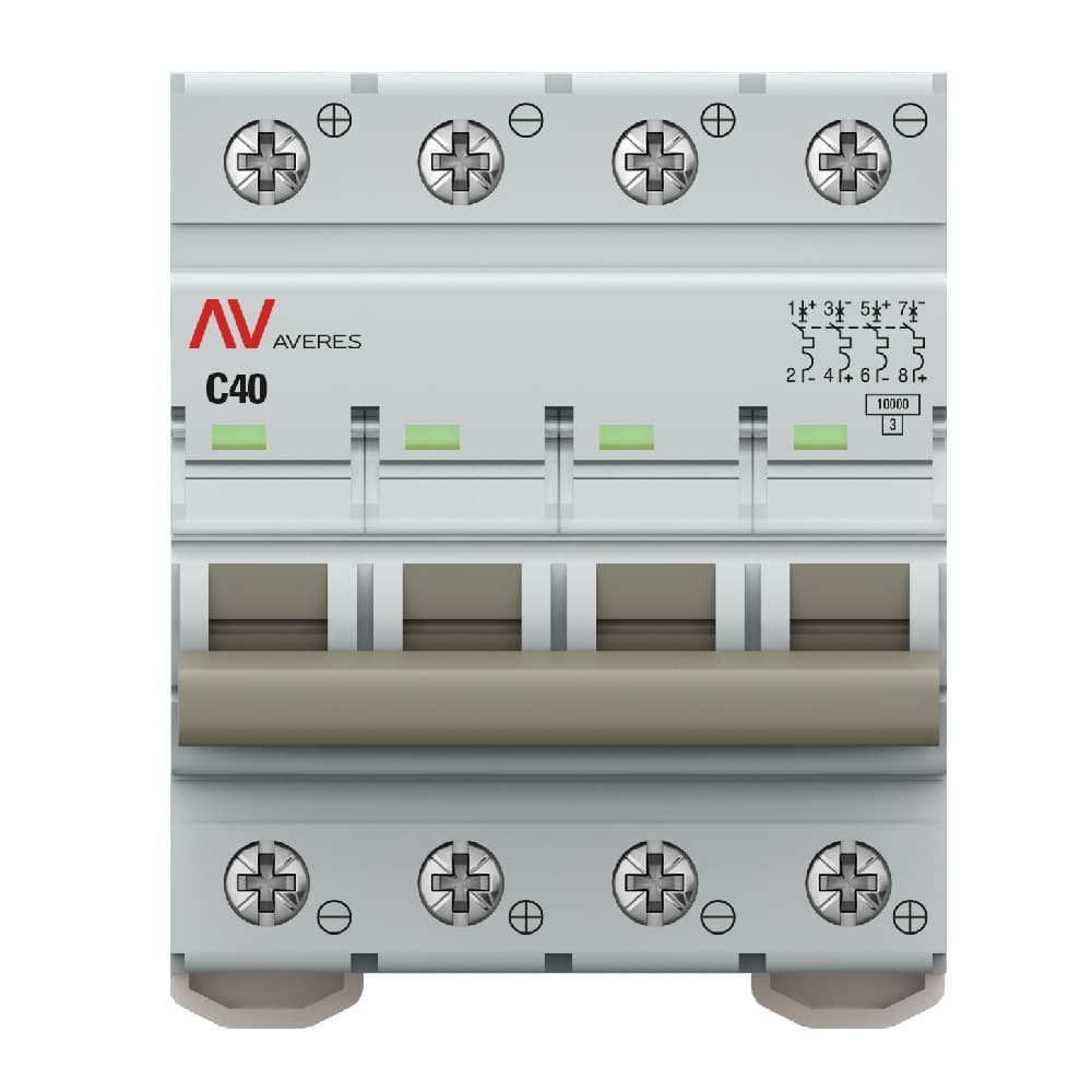 Выключатель автоматический AV-10 DC 4P 40A (C) 10kA AVERES