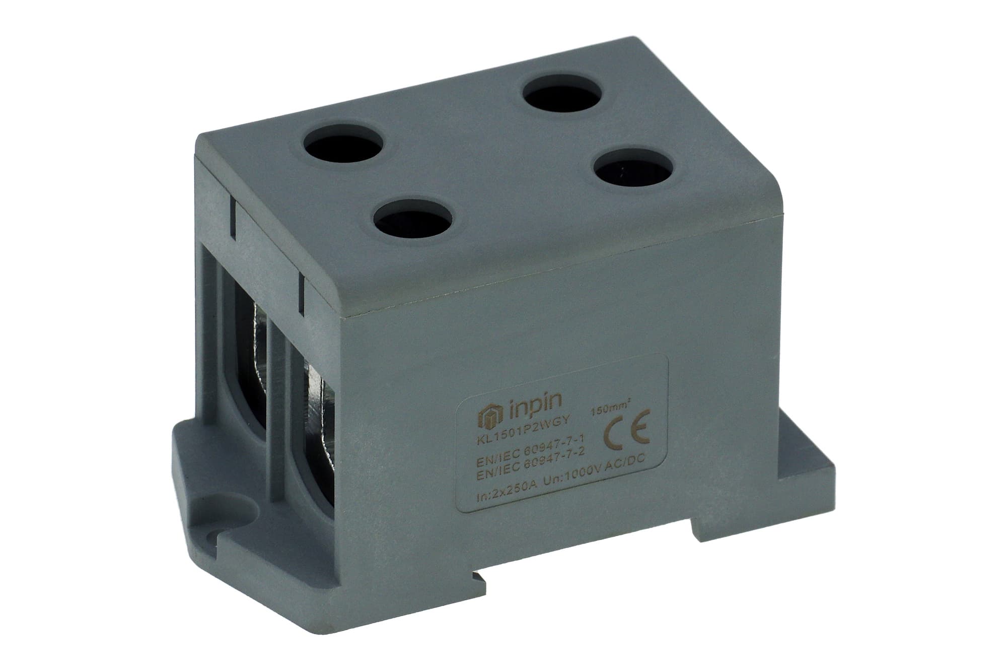 Клемма серая, 4 подключения 25-150мм 1000V 250/320А