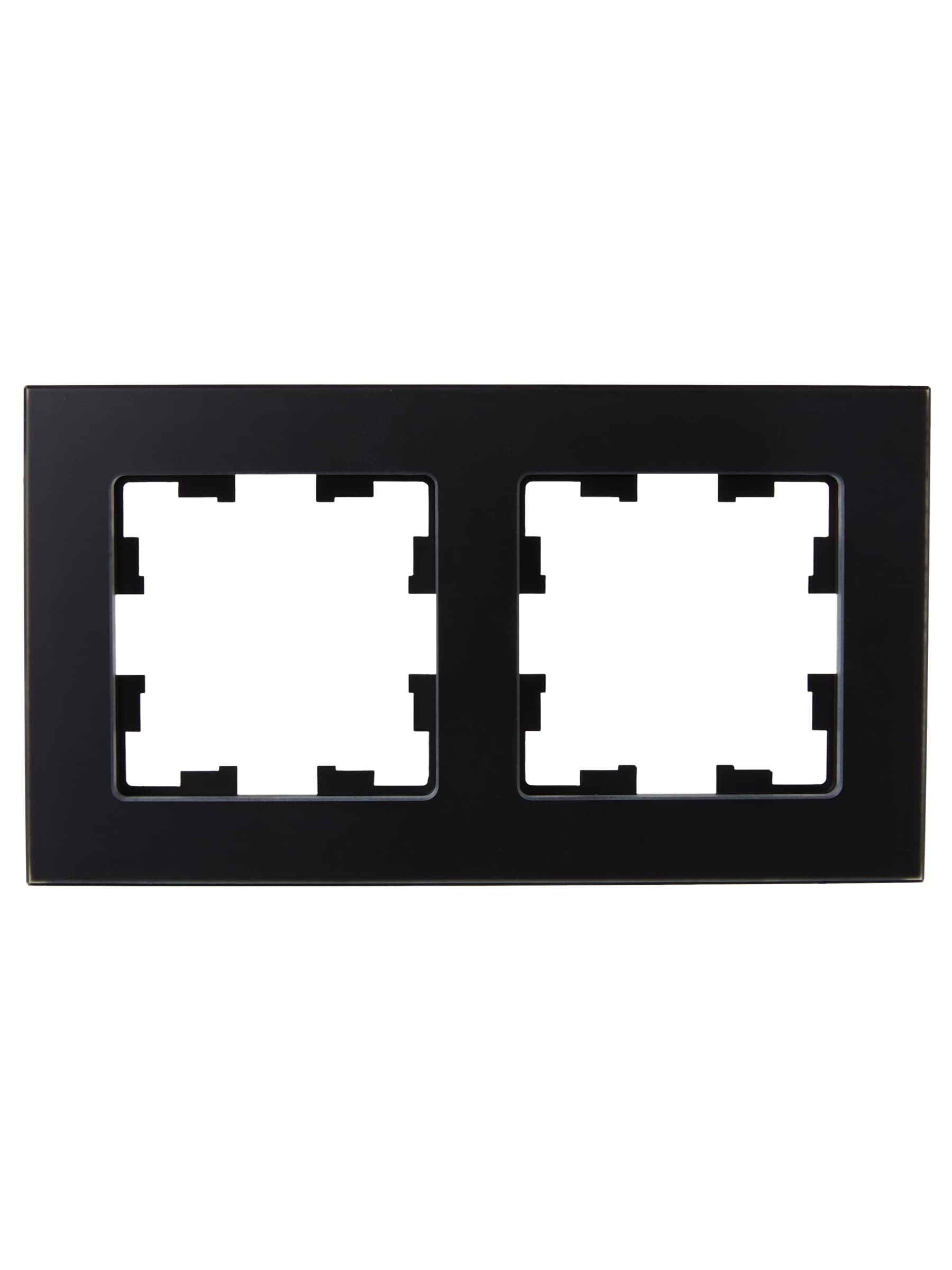 BRITE Рамка 2 поста РУ-2-2-Бр стекло черный матовый IEK
