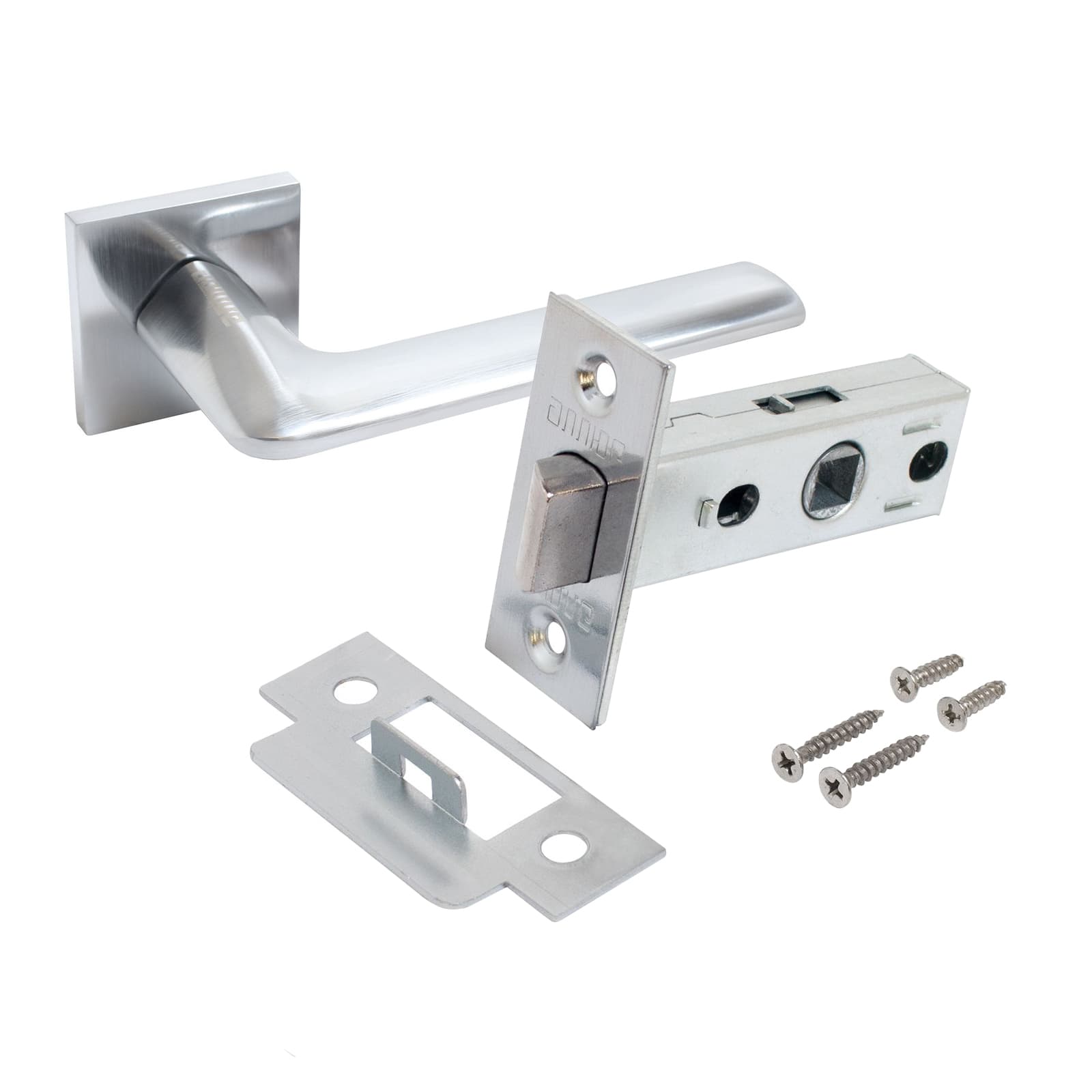 Комплект ручка и защелка АЛЛЮР АРТ  ТИНА SC+L45-8 SC (8890/S45) матовый хром