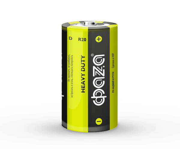 Элементы питания солевые  R20 (D) ФАZА Heavy Duty (6 шт. в упаковке)