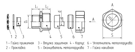 Муфта вводная для металлорукава ВМ 60