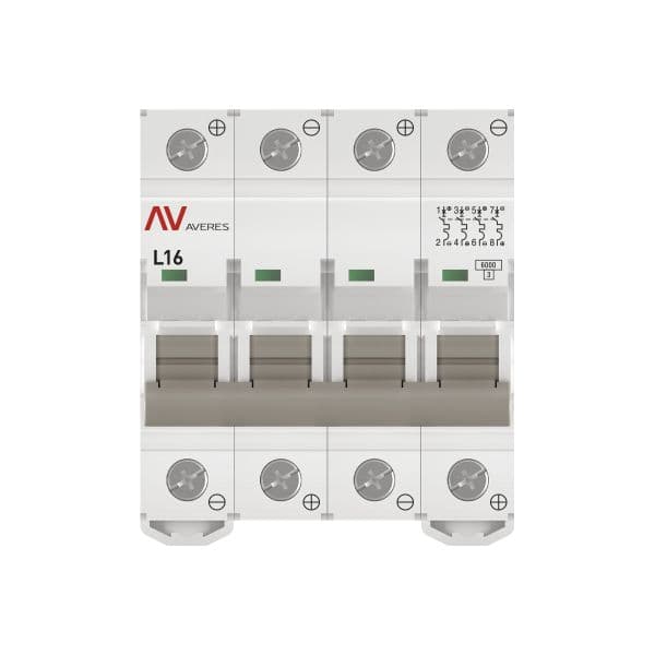 Выключатель автоматический AV-6 DC 4P 16A (L) 6kA AVERES