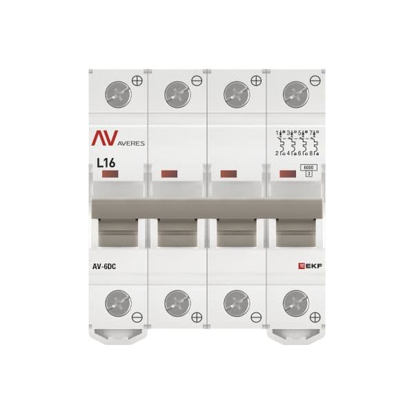 Выключатель автоматический AV-6 DC 4P 16A (L) 6kA AVERES