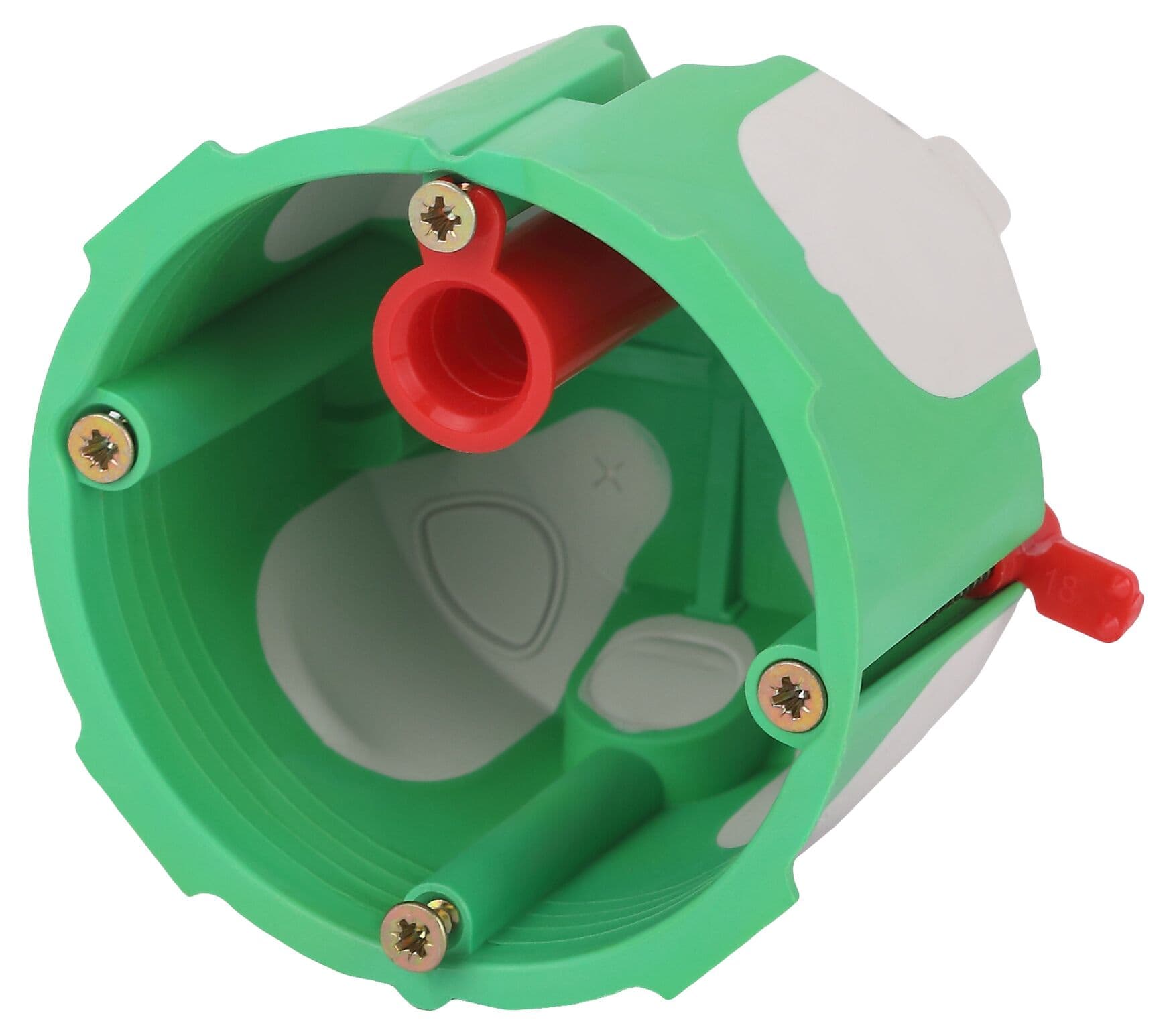 Коробка установочная KUU-68-55-unibox двухкомпонентная универсальная зеленая 68х55мм UniBox саморезы IP30