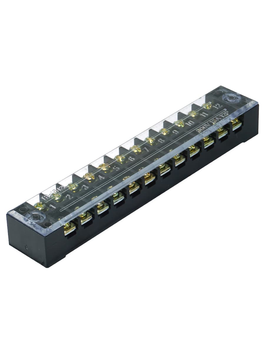 ТВ-1512, 15А, 12 клеммных пар, IP30, блок зажимов