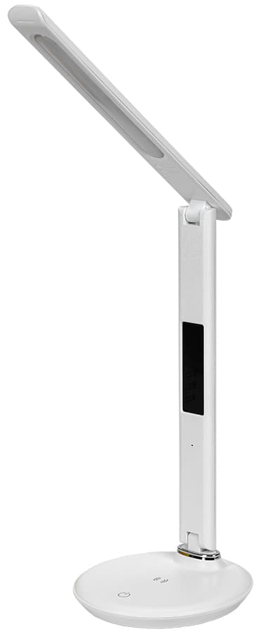 Светильник LIGHTING светодиодный настольный 2011 7Вт на подставке QI-заряд USB-выход кожа белый