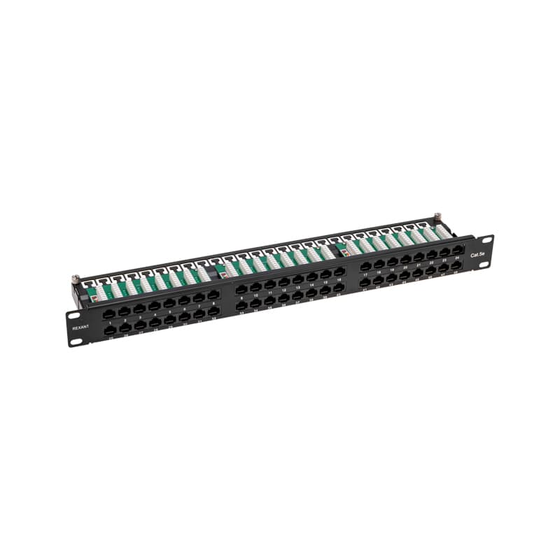 Патч-панель высокой плотности 19' CAT5e 1U 48 портов UTP RJ45 неэкранированная Dual IDC с органайзерами