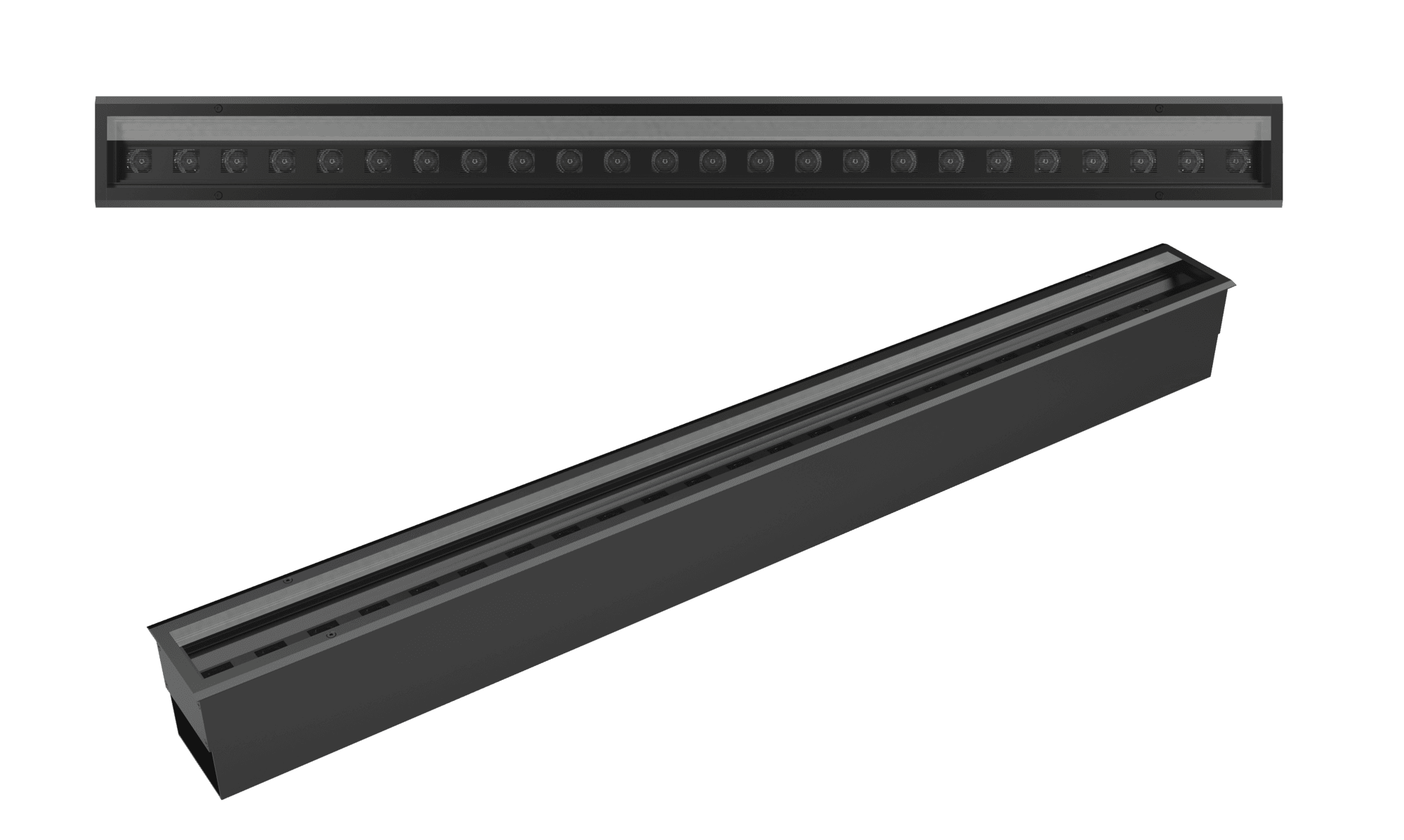 Светильник архитектурный Plint Line M 1010х90мм 48 Вт 3000 К DMX RAL9005 черный 30град