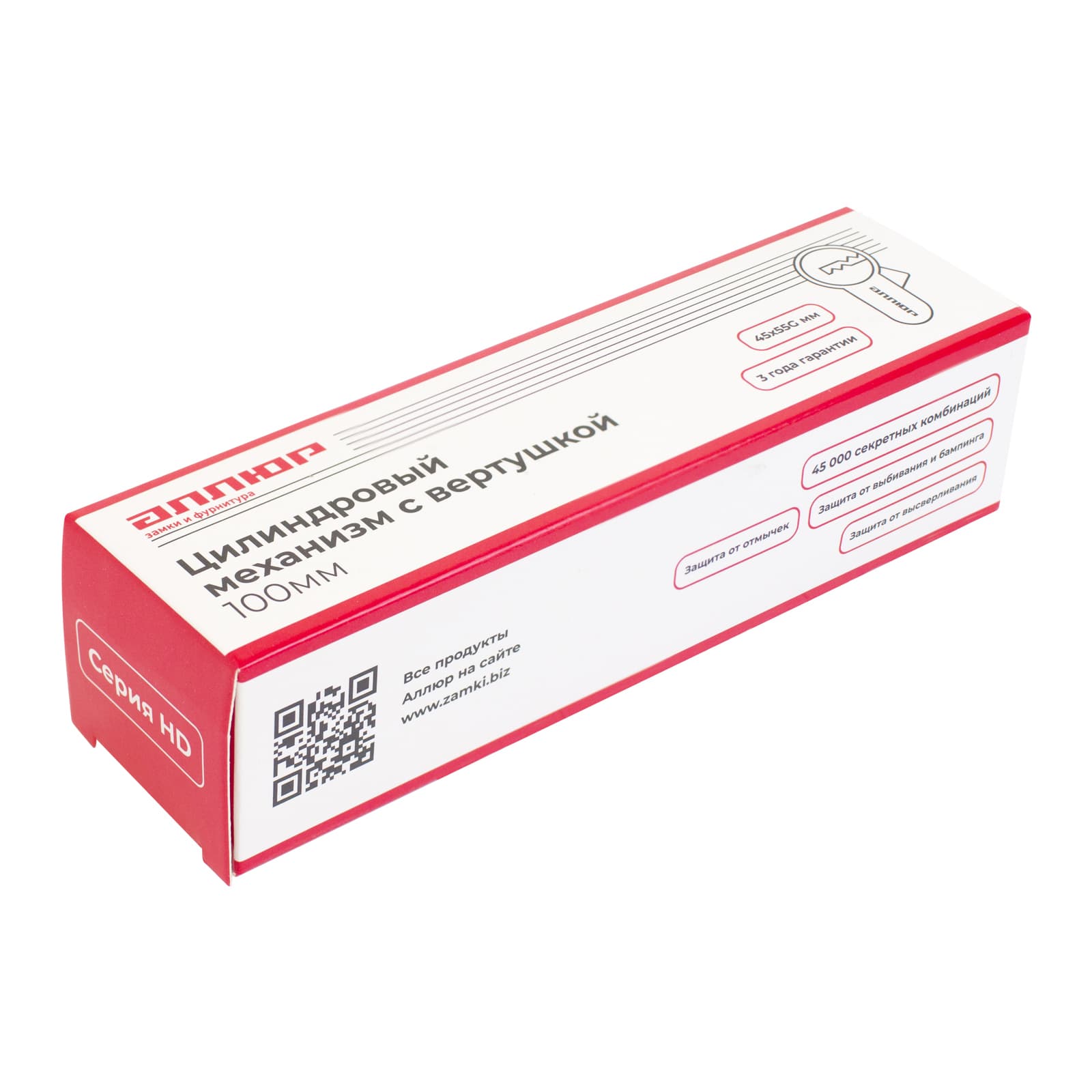 Цилиндровый механизм АЛЛЮР HD FG 100-5К CP (45х55G) хром