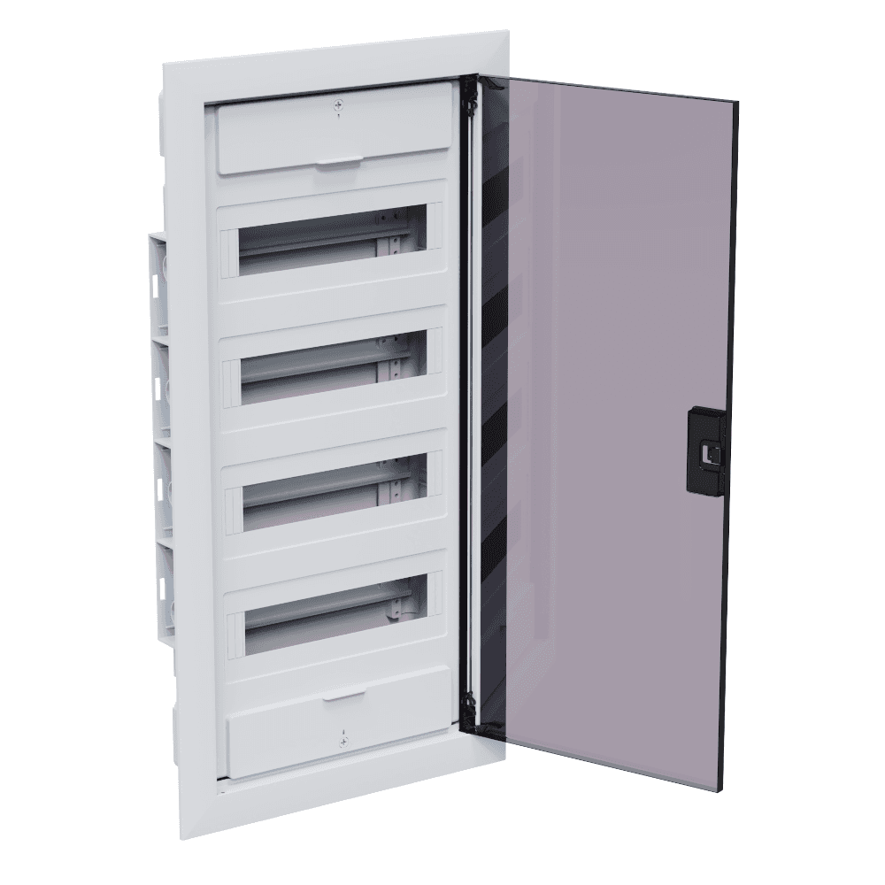 Щит ЩРВ-п-48 пластиковый распред. OptiBox Pro 48-VKR-IP40 48м. встраиваемый с пласт. черной прозрач. дверцей  IP40