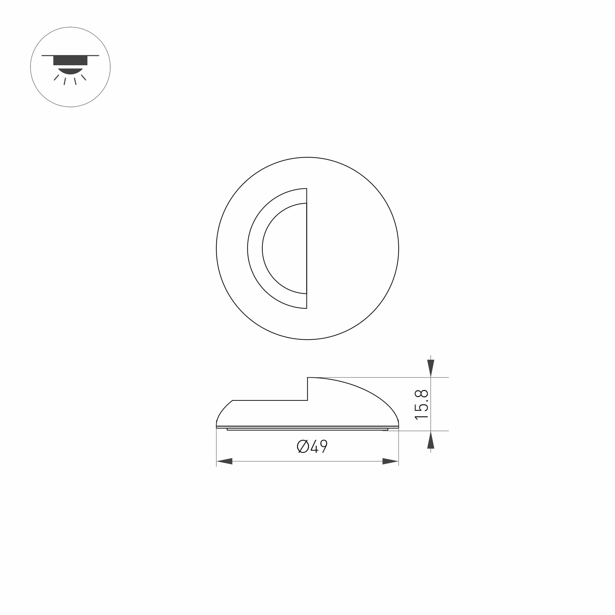 Накладка ART-DECK-CAP-LID-R50 (BK) (Металл)