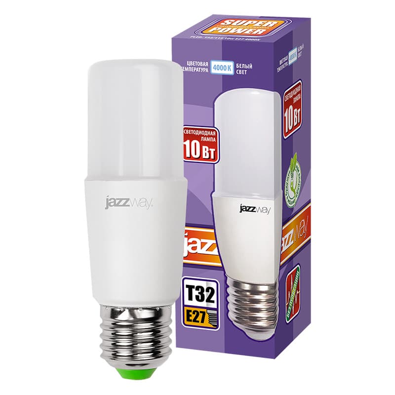 Лампа светодиодная LED 10вт E27 белый T32 800Lm