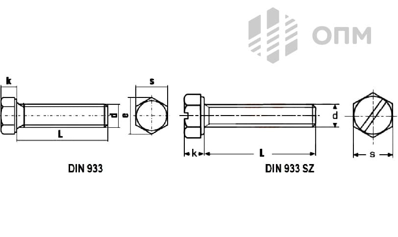 Болт DIN 933 М33х60 8.8 с шестигранной головкой