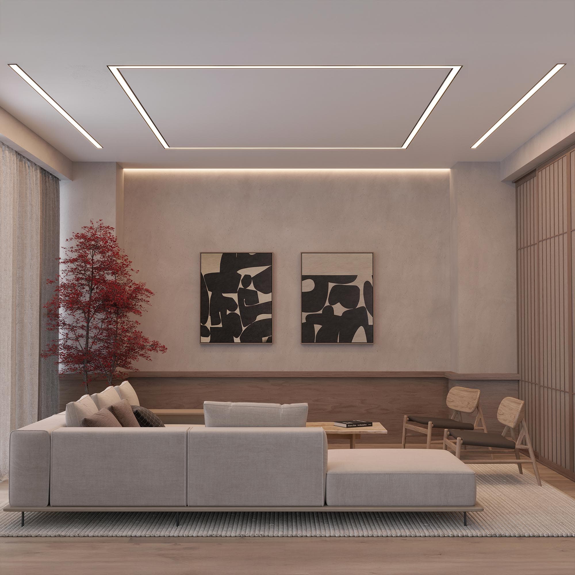 Профиль с экраном SL-LINIA62-F-2500 BLACK+OPAL ( Алюминий)