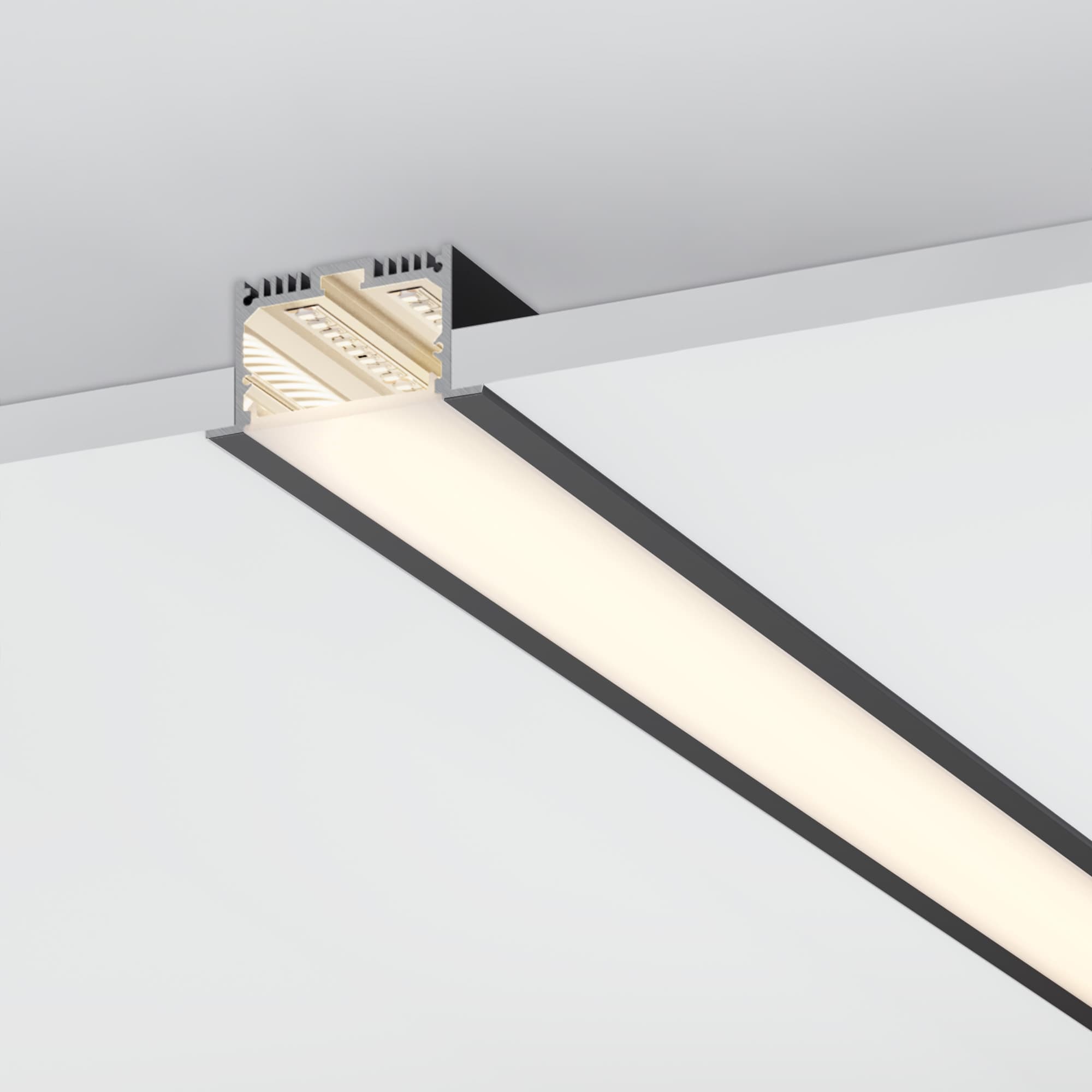 Профиль с экраном SL-LINIA62-F-2500 BLACK+OPAL ( Алюминий)