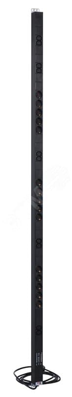 Блок розеток вертикальный Rem-16 фильтр защиты индикатор 15 Schuko 10 C13 16A 42-48U шнур3 м