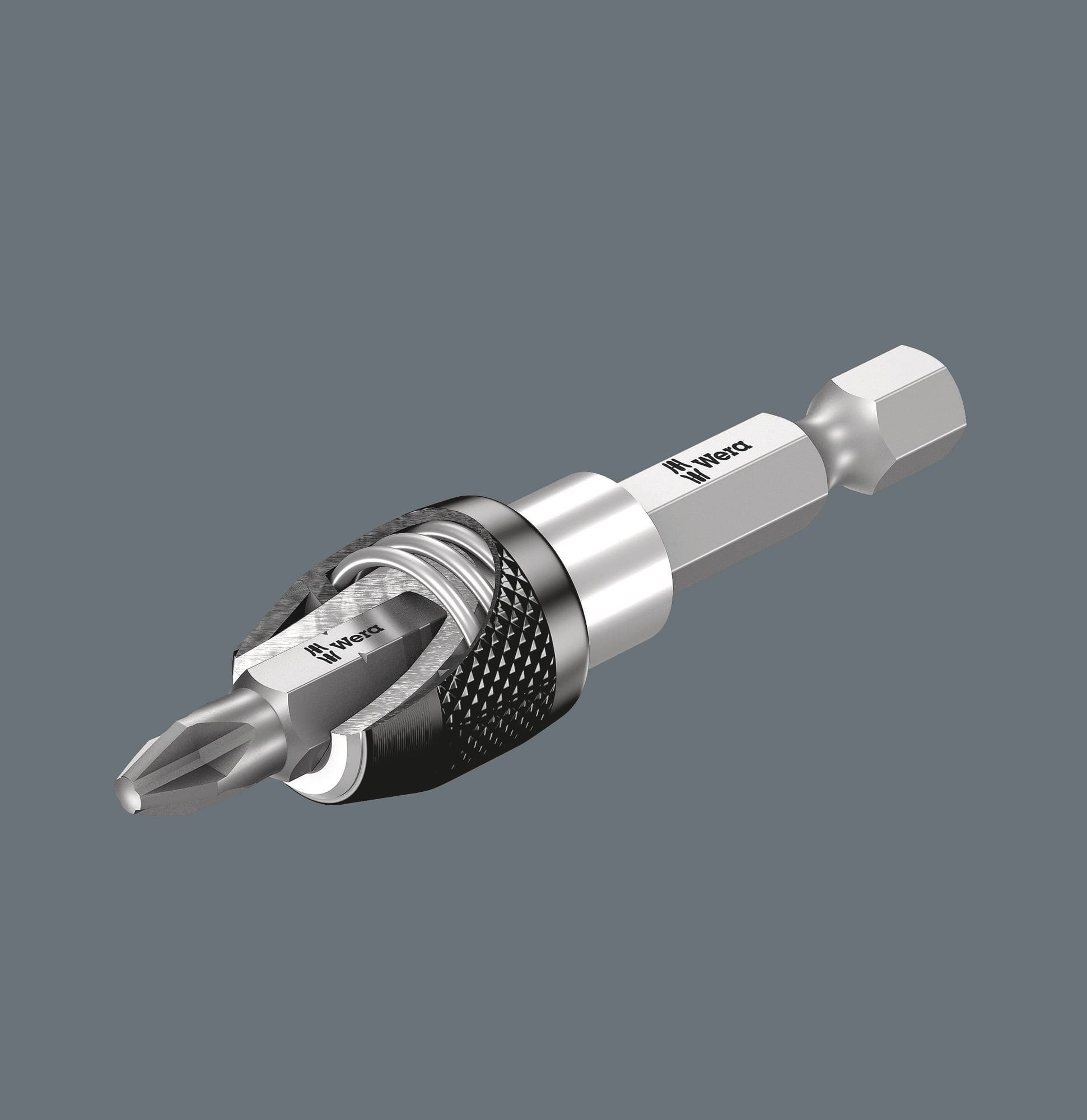 Битодержатель 895/4/1 с быстрозажимным патроном с магнитом хвостовик 1/4 E 6.3 для бит 1/4 С 6.3 77 мм