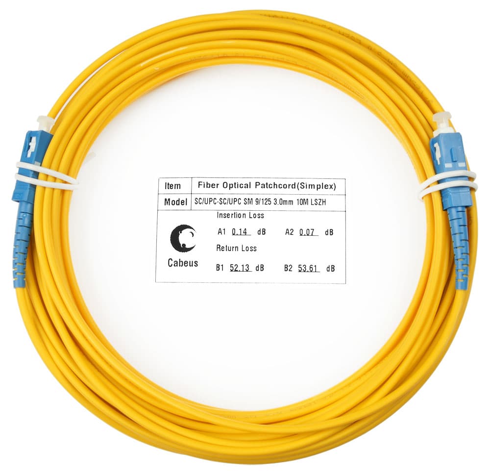Патч-корд оптический simplex 10м SC-SC 9/125 sm LSZH