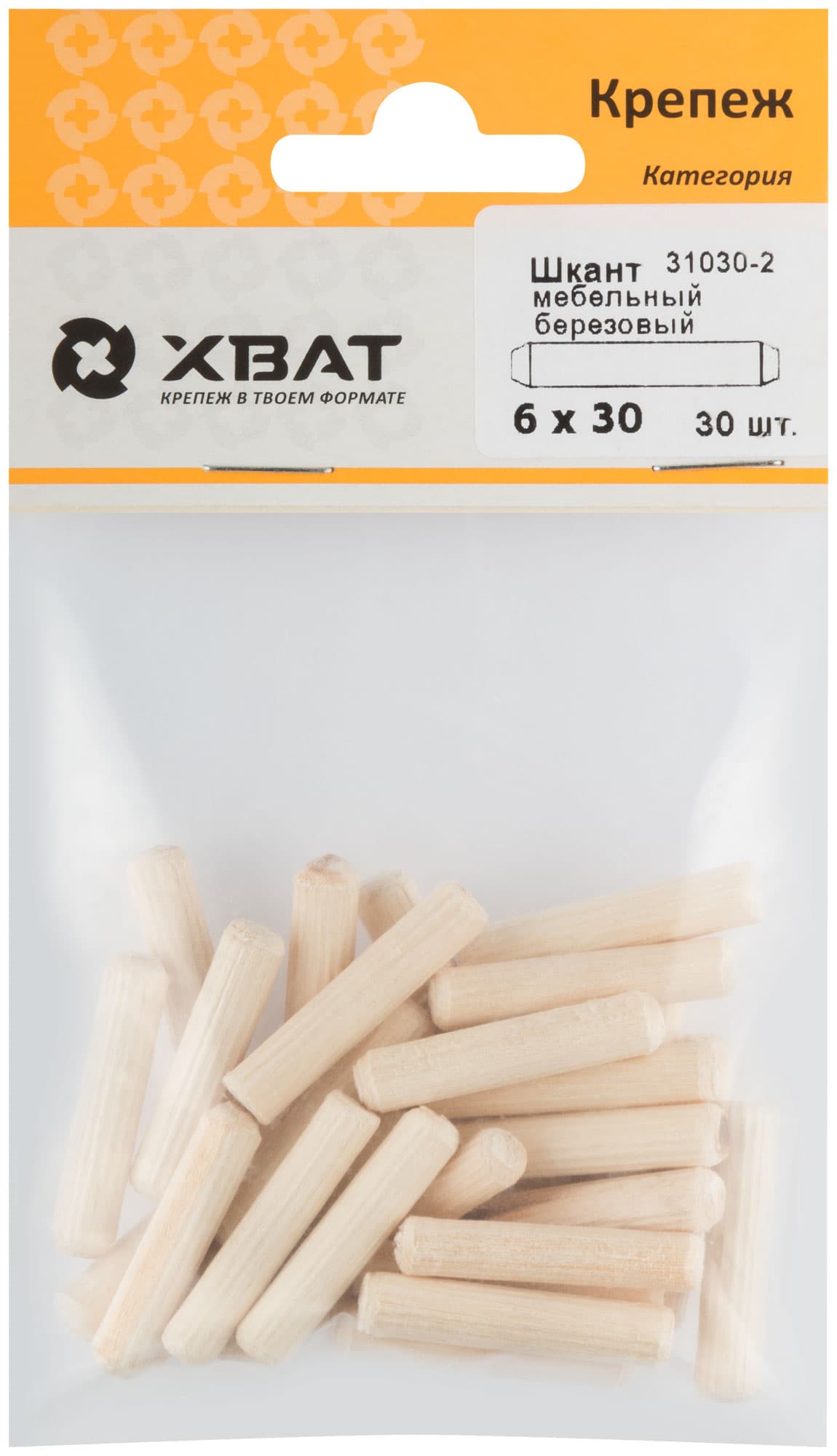 Шкант мебельный 6х30 березовый (30шт)