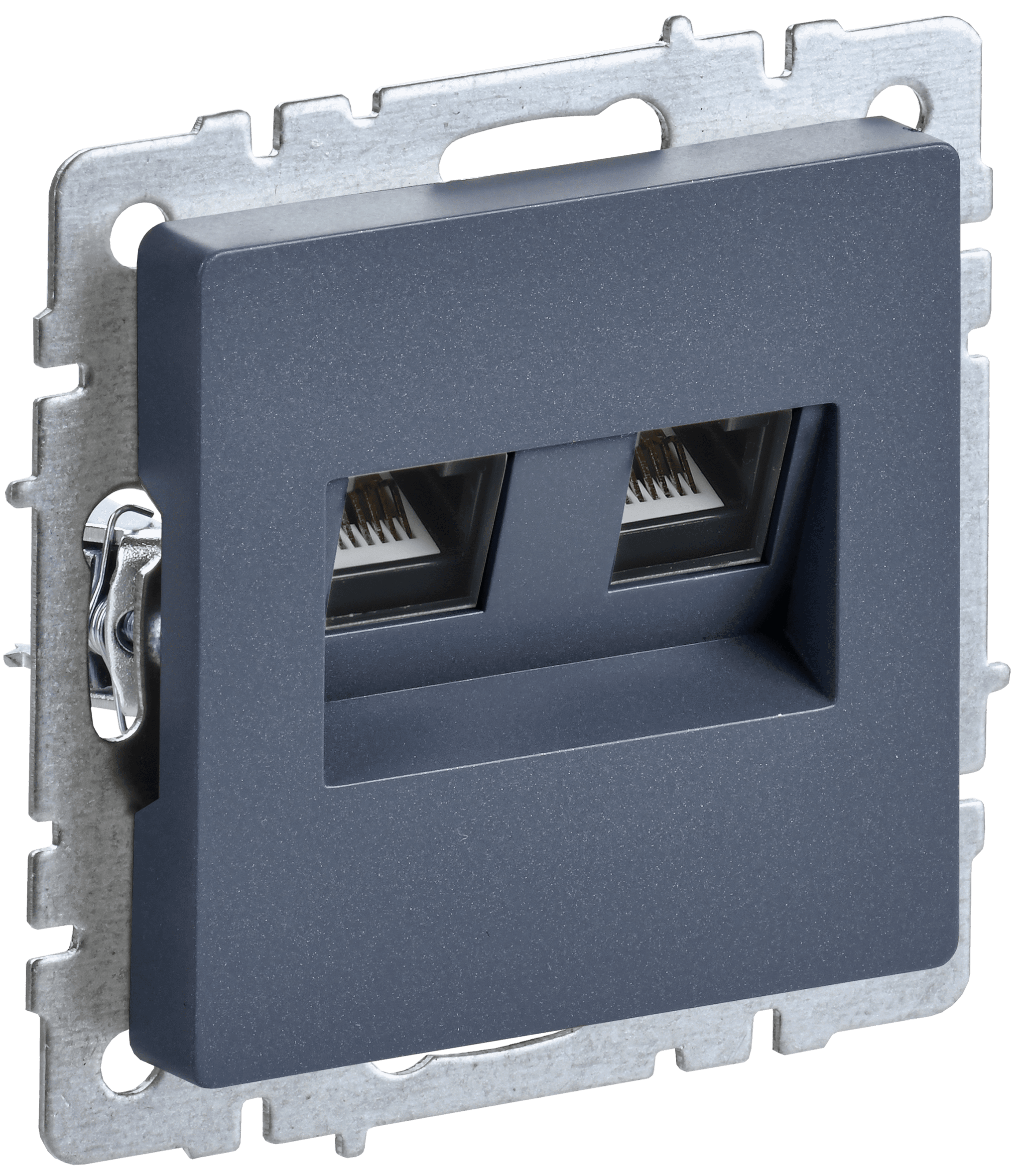 BRITE Розетка компьютерная двойная RJ45 кат.5E РК10-2-БрМ маренго
