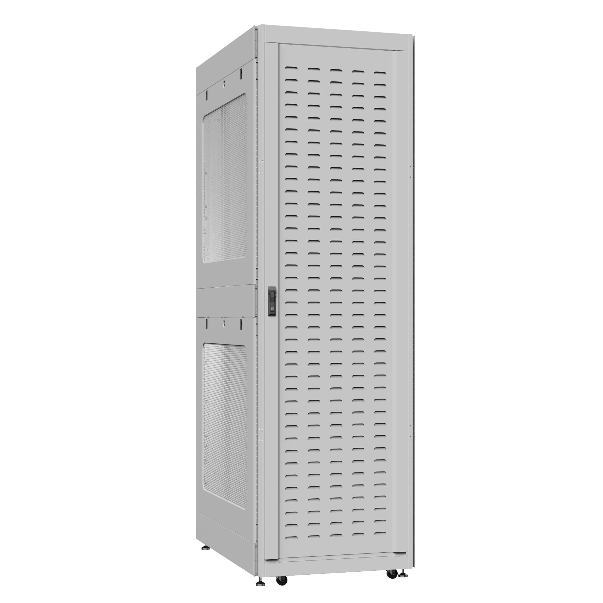 Шкаф серверный 42U 800х1200 передняя дверь: протект IP41. задняя дверь: одностворчатая глухой металл IP51. боковые панели: перфорированные. цвет: серый RAL7035