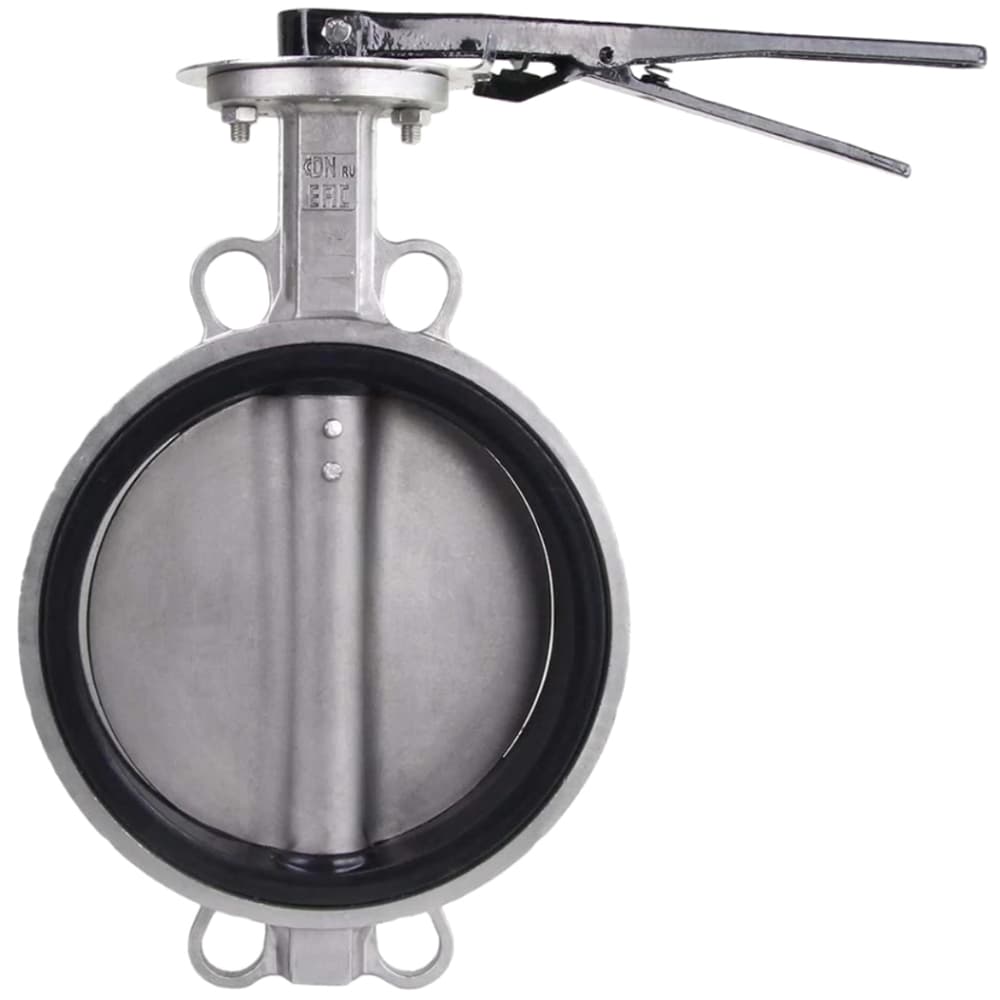 Затвор дисковый поворотный 316L-316L-VITON Ду250 Ру16 корпус и диск нержавеющая сталь 316L, уплотнение VITON, с рукояткой, квадрат 22х22, F10
