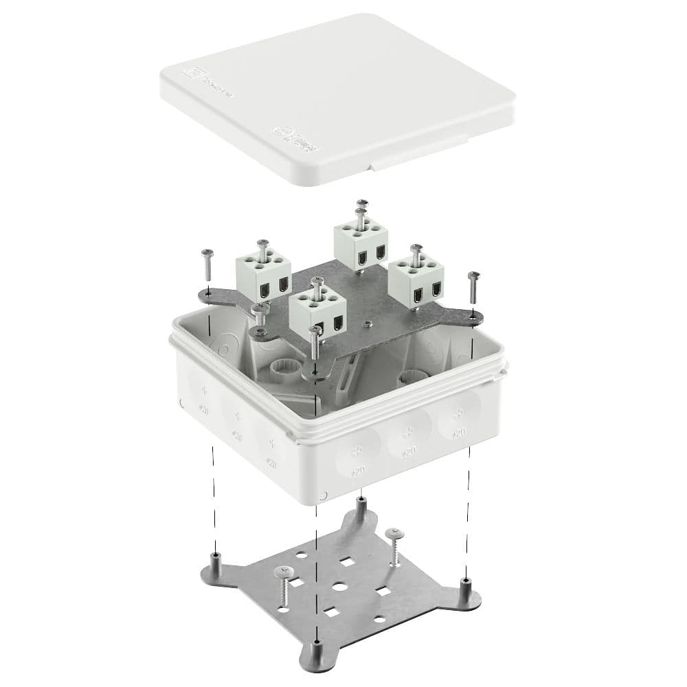 Коробка огнестойкая для о/п двухкомпонентная 60-0303-FR2.5-8 Е15-Е120 RAL9003 100х100х40 (16 шт/кор)