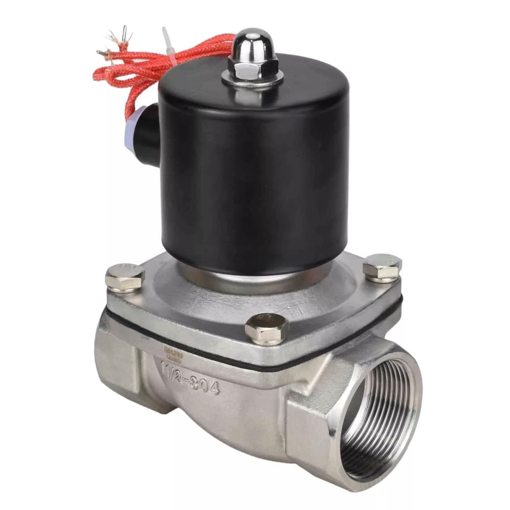 Клапан электромагнитный VS2W-101N-NC 1/4'' Ду8 Ру10 прямого действия двухходовой, корпус сталь нержавеющая 304, присоединение внутренняя резьба, уплотнение NBR, нормально-закрытый, катушка 24В AC