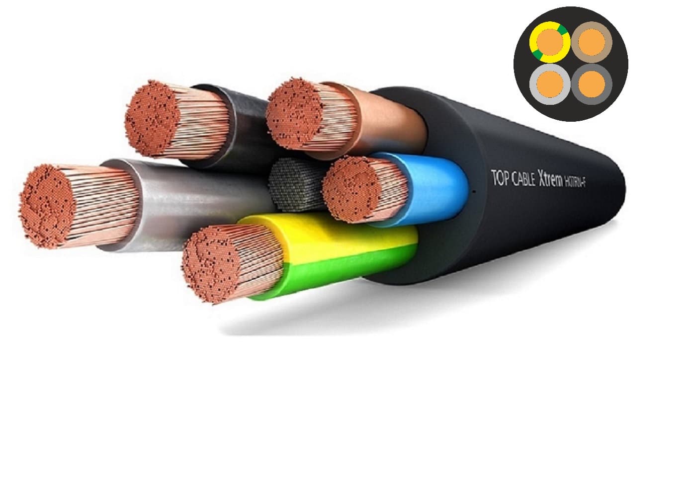 Кабель POWERHARD F RVFV-K 4G2,5 0,6/1kV гибкий бронированный стальными лентами с изоляцией из XLPE Top Cable