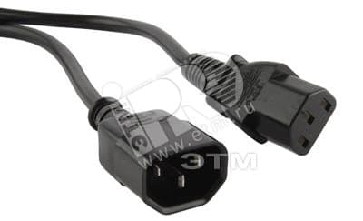 Кабель питания монитор-компьютер IEC 320 C13 - IEC 320 C14 3x0.75 10A прямая вилка 1 м