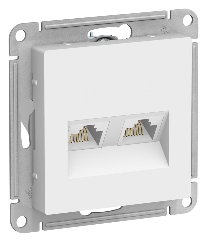 ATLASDESIGN РОЗЕТКА двойная компьютерная RJ45+RJ45, кат.5Е, механизм, ЛОТОС