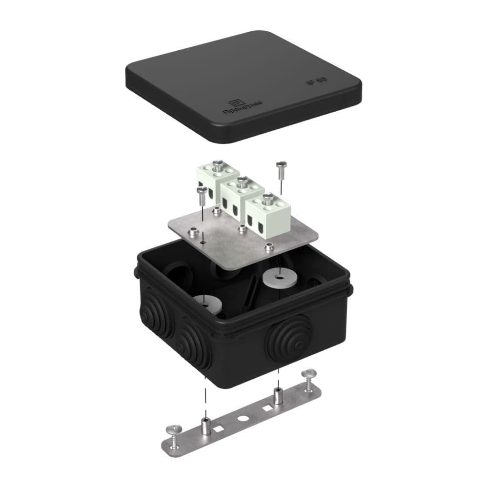 Коробка огнестойкая для о/п 40-0210-FR1.5-6 Е15-Е120 RAL9005 80х80х40