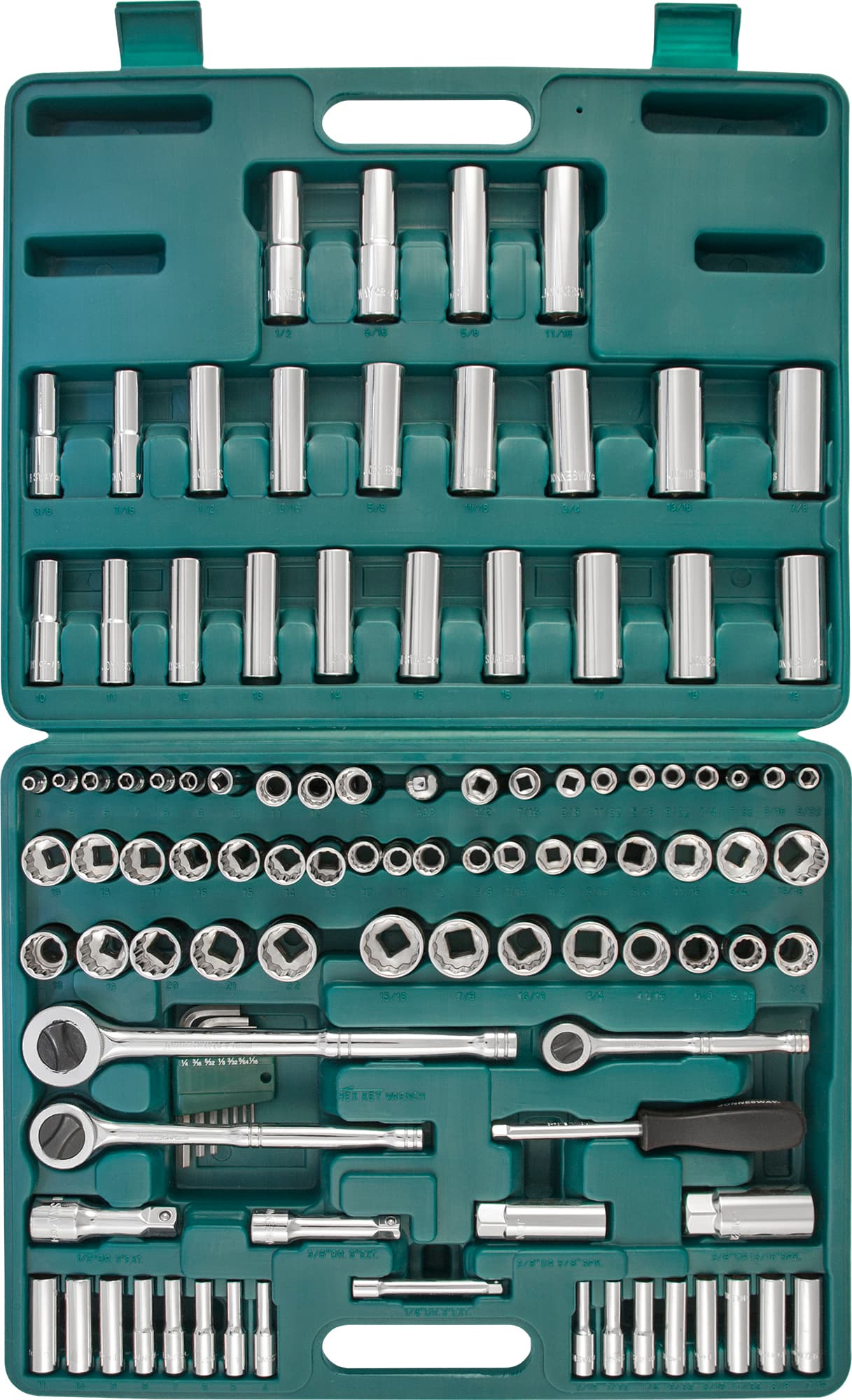 Набор инструмента универсальный 1/4'', 3/8'' и 1/2''DR, 107 предметов