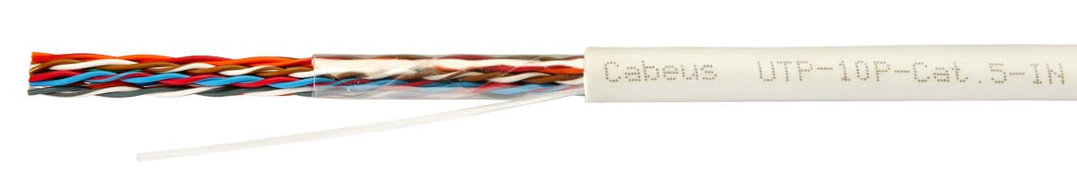 Витая пара U/UTP Cat 5 10 пар 24 AWG solid LSZH нг(А)-HF