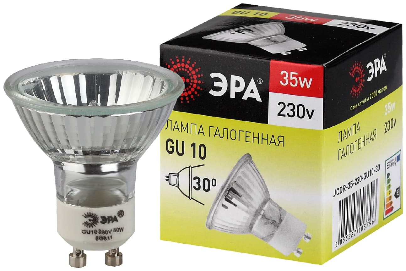 Лампа накаливания галогенная GU10-JCDR (MR16) -35W-230V(галоген, софит, 35Вт, нейтр, GU10) (10/200/4800)