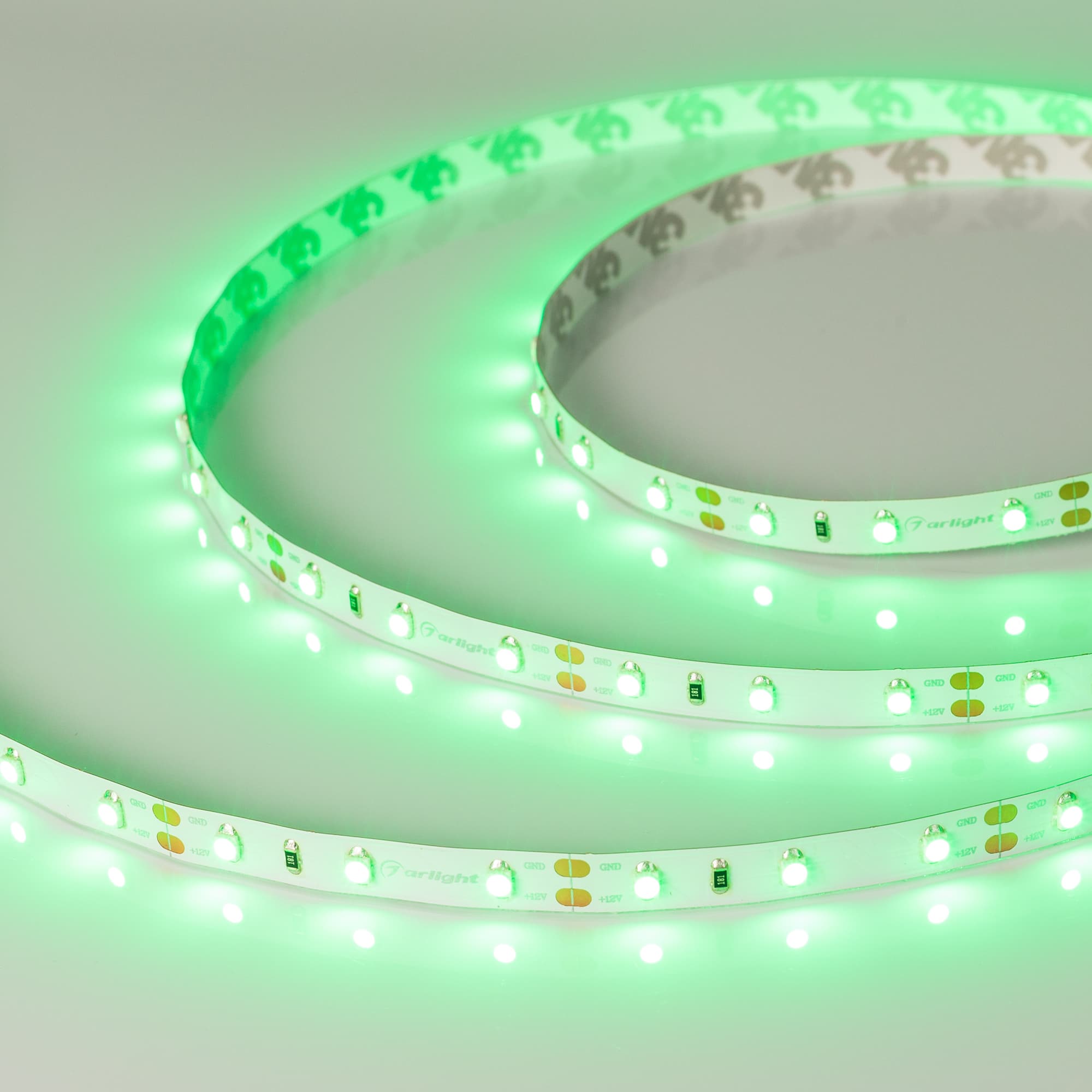 Лента светодиодная 4.8 Вт/м 12В Зелёный IP20 60LED/м RT-A60-8-11mm SMD 2835 5 м