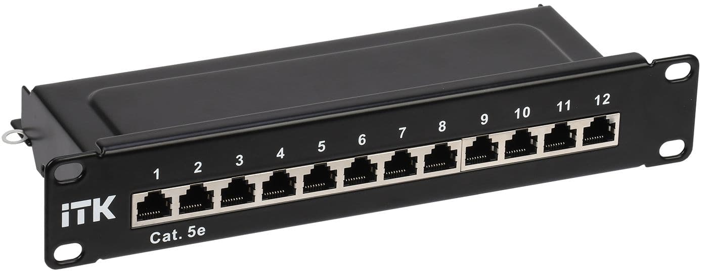 1U патч-панель кат.5E STP 12 портов 10'' (Dual IDC)