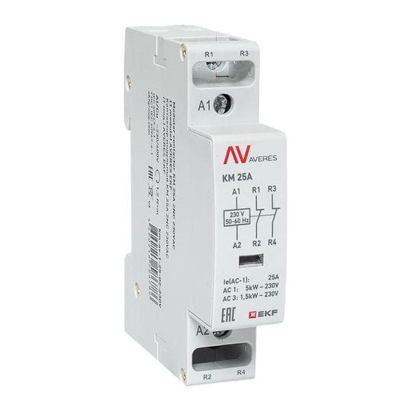 Контактор модульный КМ 25А 2NC 230VAC (1 мод.) AVERES