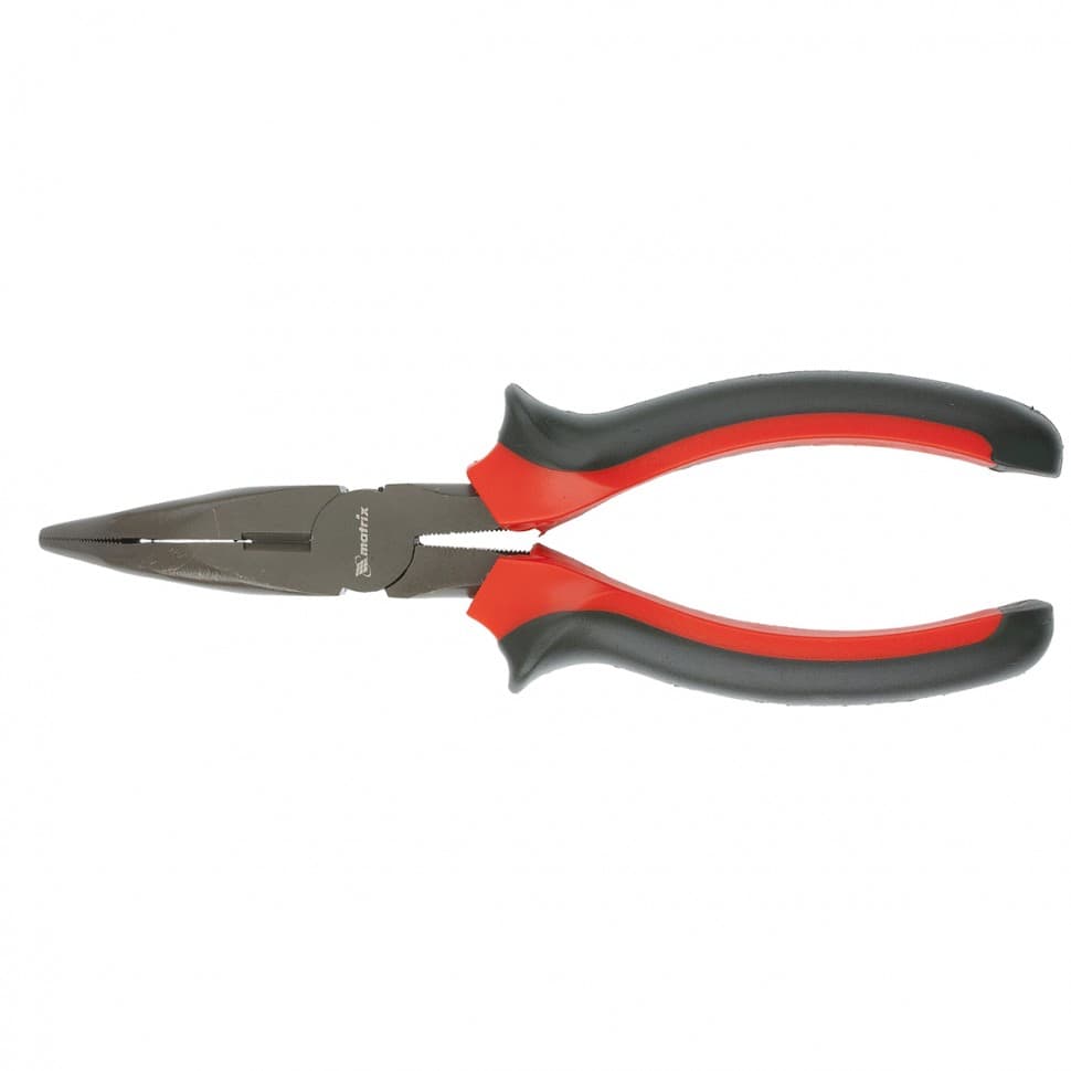 Длинногубцы Black Nickel, 200 мм, изогнутые, двухкомпонентные рукоятки